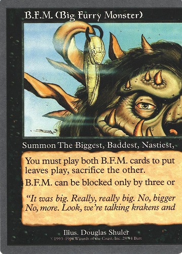 中古MTG【UGL】[左・右セット] B.F.M. (Big Furry Monster) 《英》（MTG/マジック:ザ・ギャザリング）【管理:M0606A】