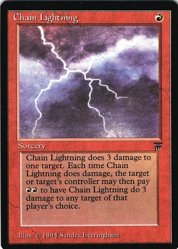 中古MTG【LEG】稲妻の連鎖 / Chain Lightning 《英》（MTG/マジック:ザ・ギャザリング）【管理:M0632A】