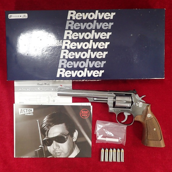 タナカ S&W M68 CHP ステンレス 6インチ モデルガン 木製グリップ