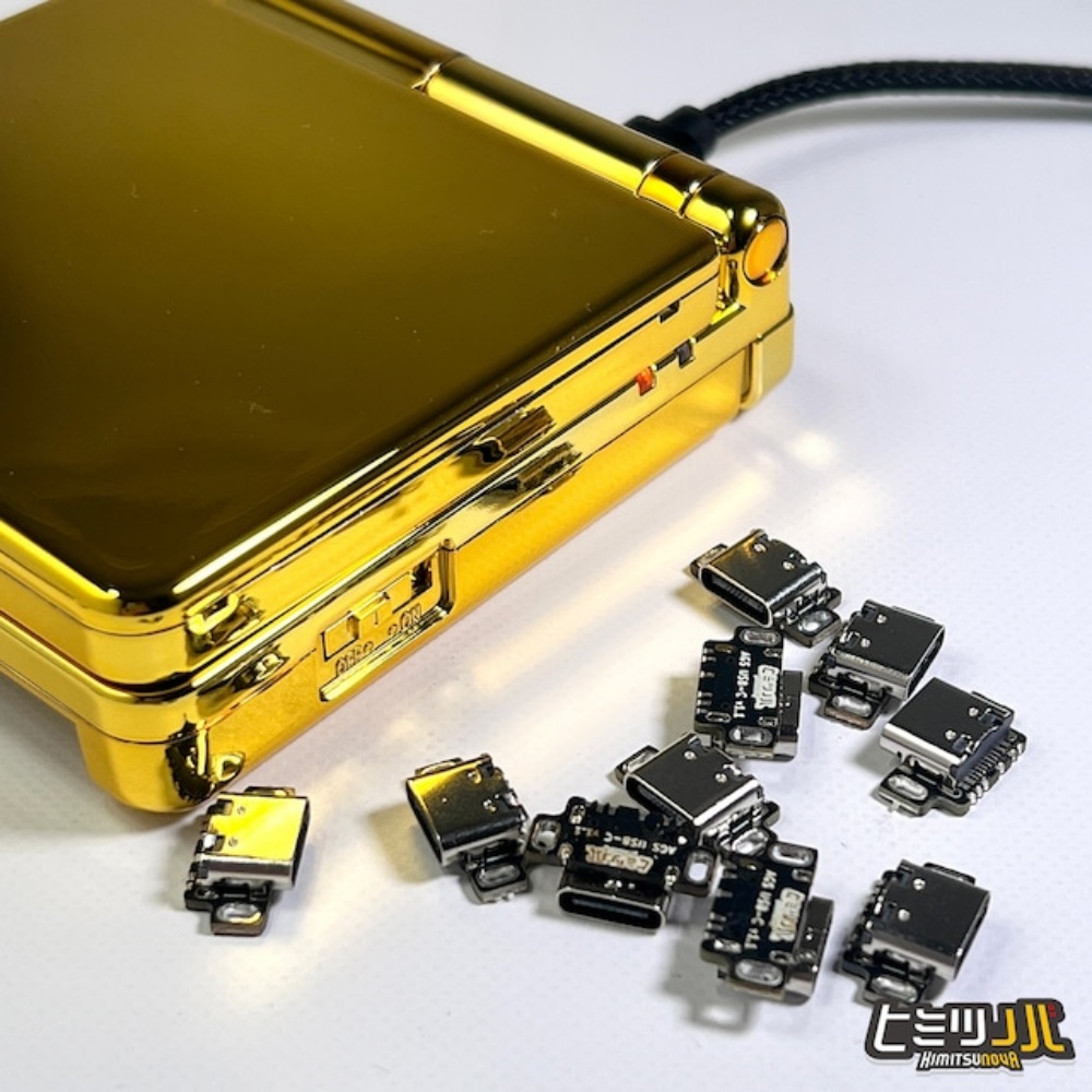 【GBASP/NDS用】AGS-USBC（充電コネクタTypeC化基板）/ ヒミツノバ