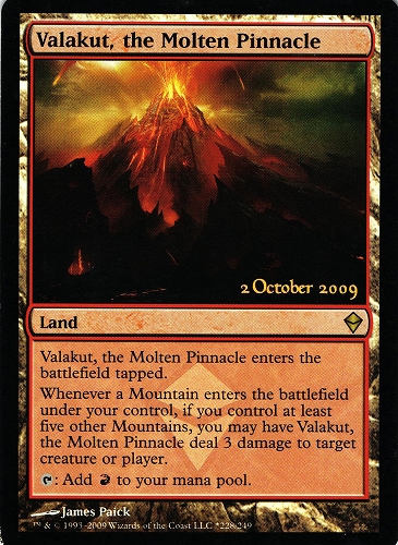 中古MTG【ZEN】[Foil] 溶鉄の尖峰、ヴァラクート / Valakut, the Molten Pinnacle《英》[発売記念プロモ]（MTG/マジック:ザ・ギャザリング）【管理:M0962A】