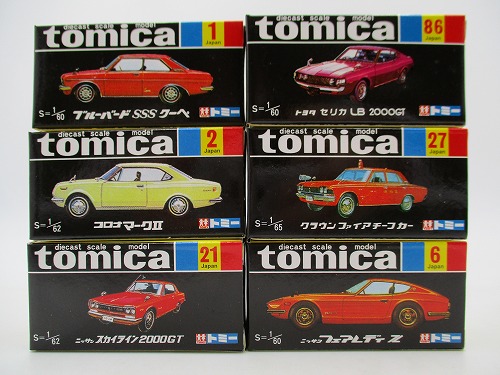 トミカ 30周年復刻6種 セット（ブルーバードSSSクーペ コロナマークⅡ スカイライン2000GT セリカLB2000GT クラウン ファイアチーフカー フェアレディZ）