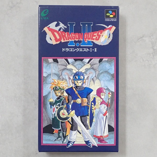 【中古ソフト】スーパーファミコン［ソケット化］│ドラゴンクエストI・II 箱付