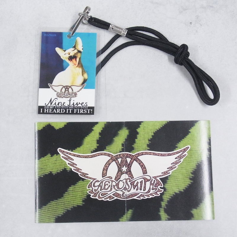 【中古グッズ】Aerosmith │エアロ・ラウンジ with ナイン・ライヴズ / フライヤー / スタッフパス