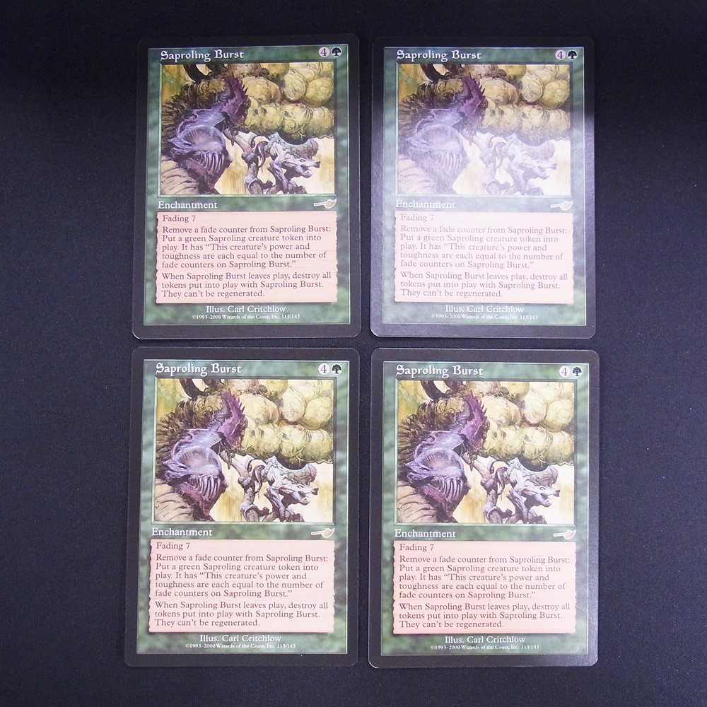 ◆【中古MTG】マジックザギャザリング│はじける子嚢/Saproling Burst【EN/NEM】4枚セット