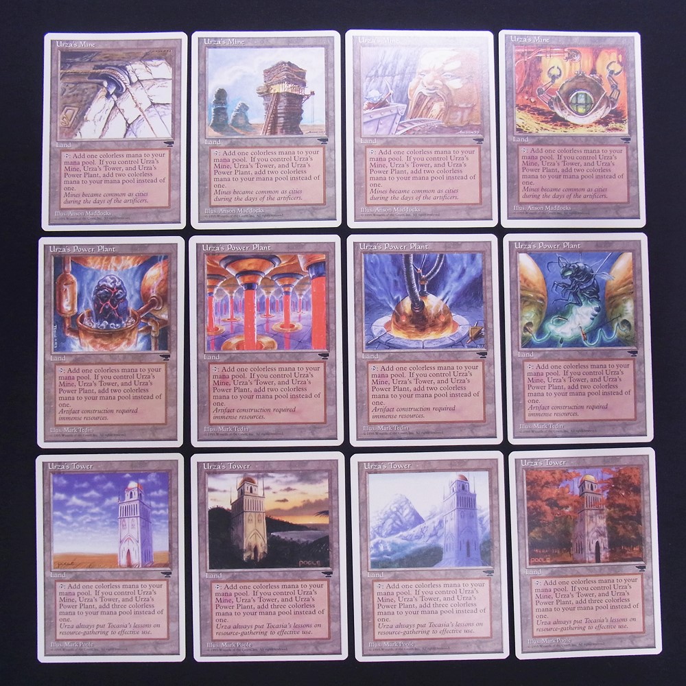 ◆【中古MTG】マジックザギャザリング│ウルザトロン3種コンプリート12枚セット(イラスト違い)【EN/CHR】