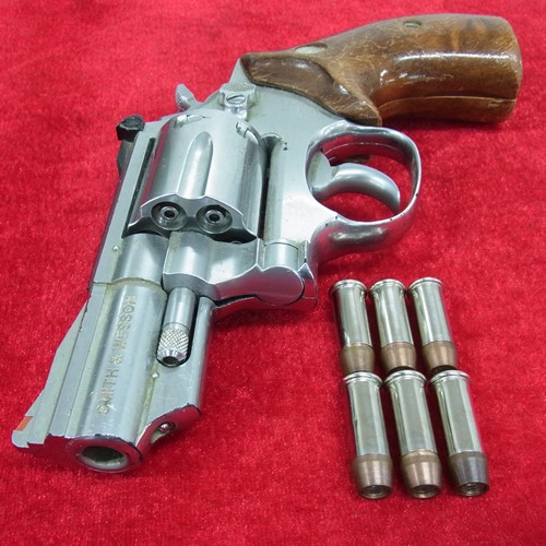 コクサイ モデルガン S&W M66 コンバットマグナム 木製グリップ換装[くれいも屋：I0A272]