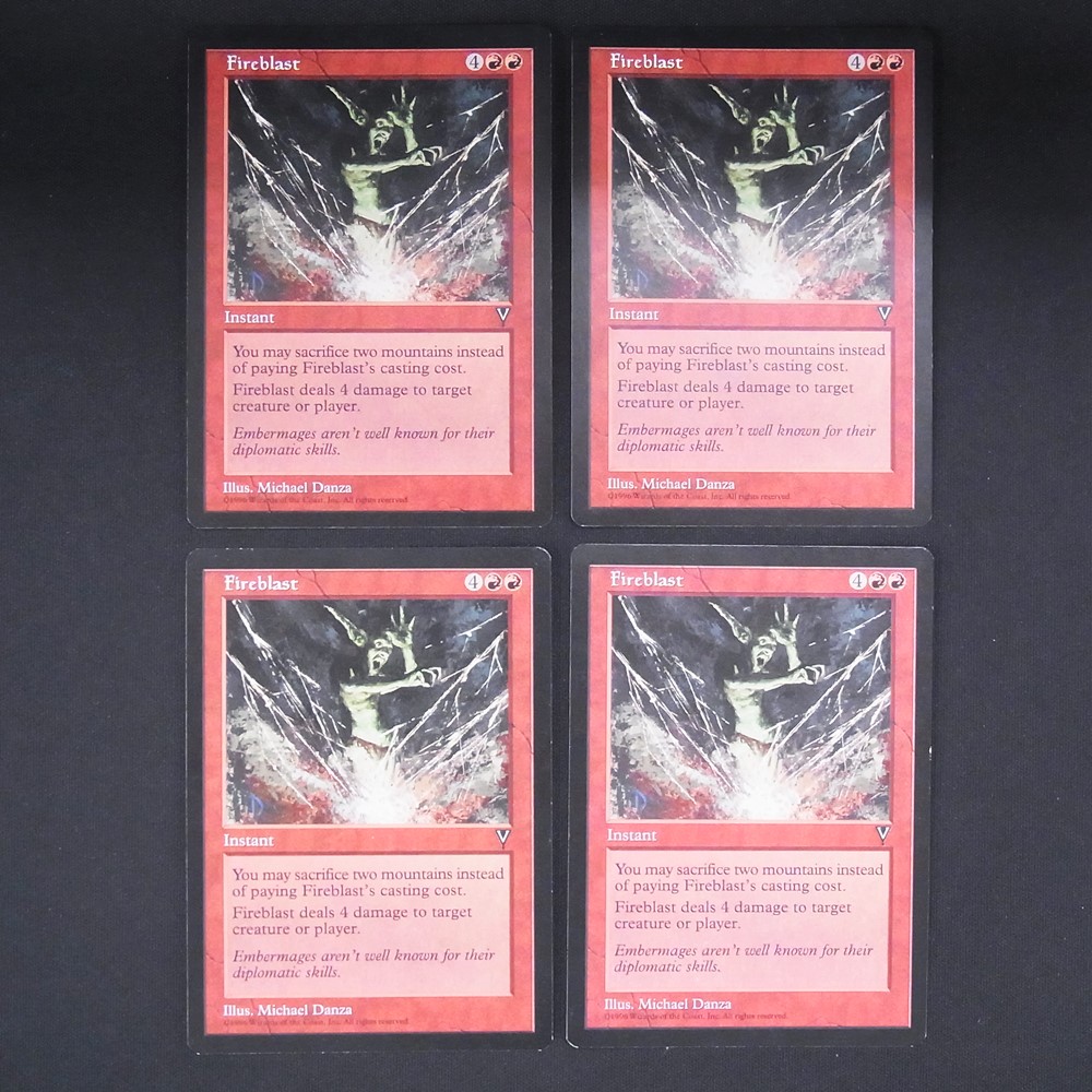 ◆【中古MTG】マジックザギャザリング│火炎破/Fireblast【EN/VIS】4枚セット