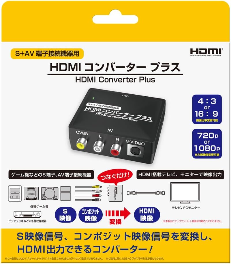 【予約商品】 S＋AV 端子接続機器用  HDMIコンバータープラス 　/ コロンバスサークル