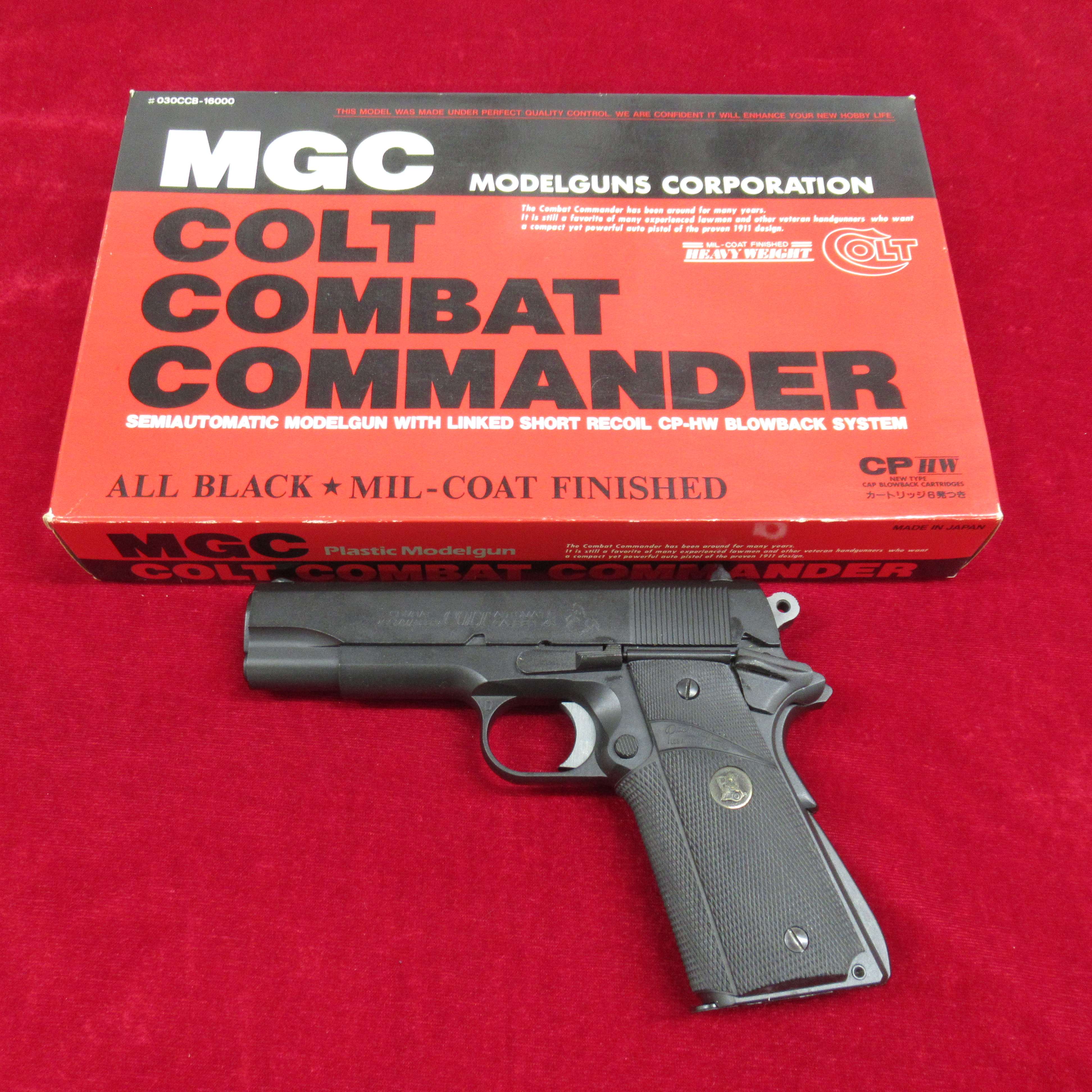 MGC モデルガン コルト コンバットコマンダー オールブラック HW パックマイヤーグリップ
