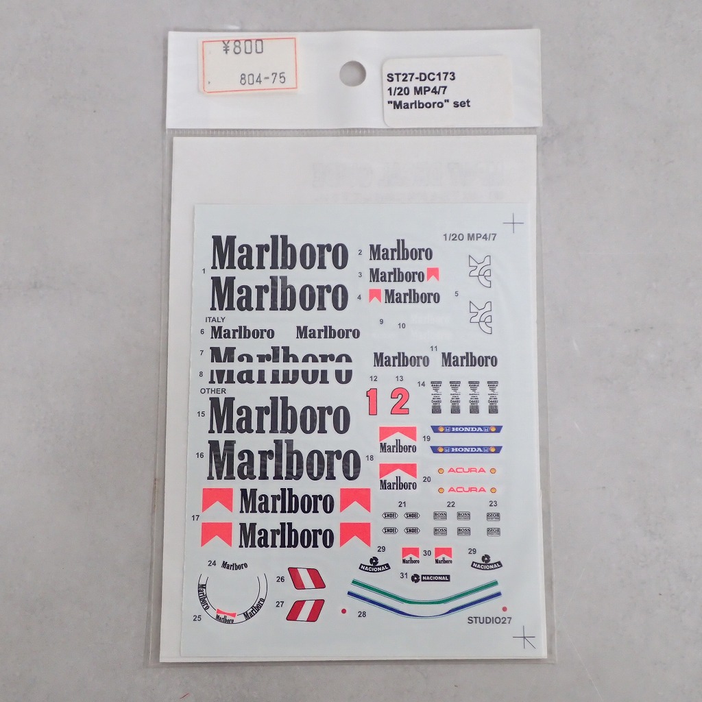STUDIO27 1/20 マクラーレン MP4/7 DC173 Marlboroデカール 【未開封】