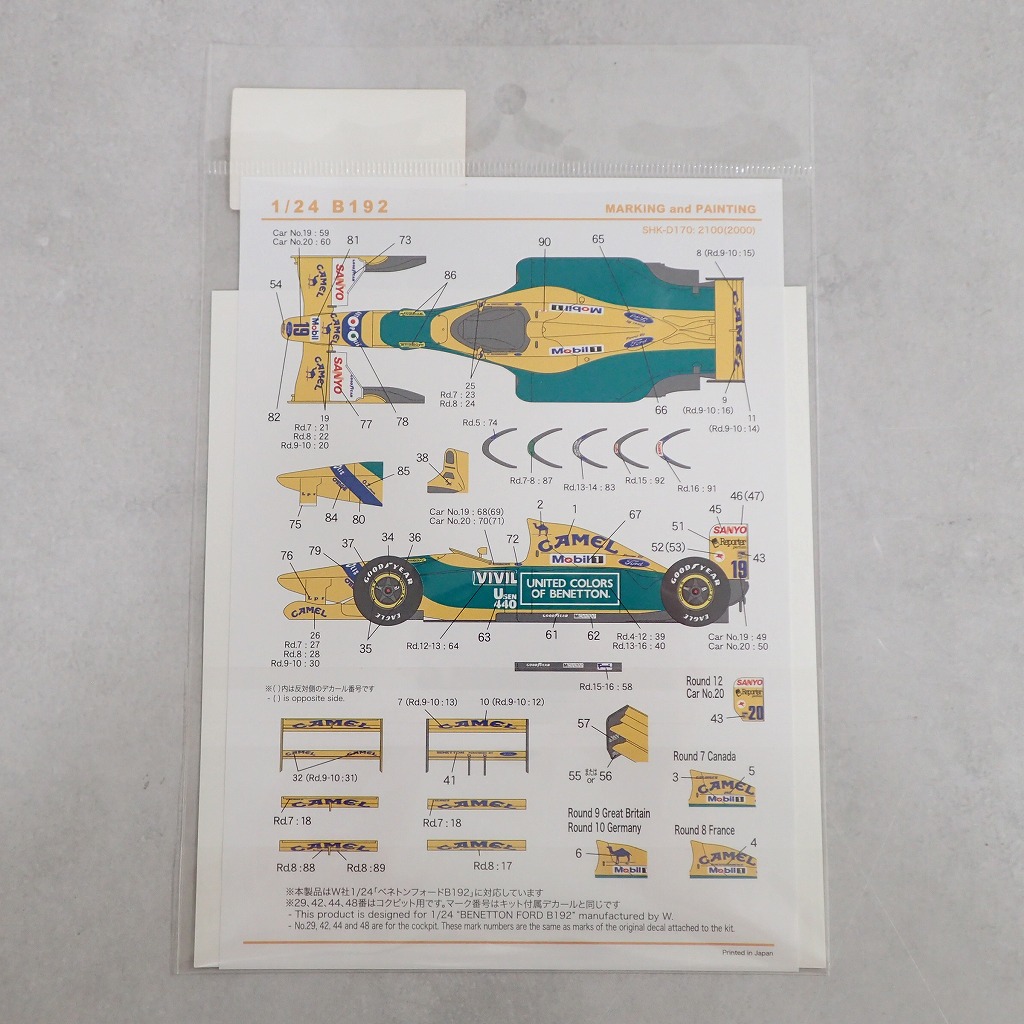 BEEP ゲームグッズ通販 / SHUNKO 1/20 ベネトンフォードB192 SHK-D170