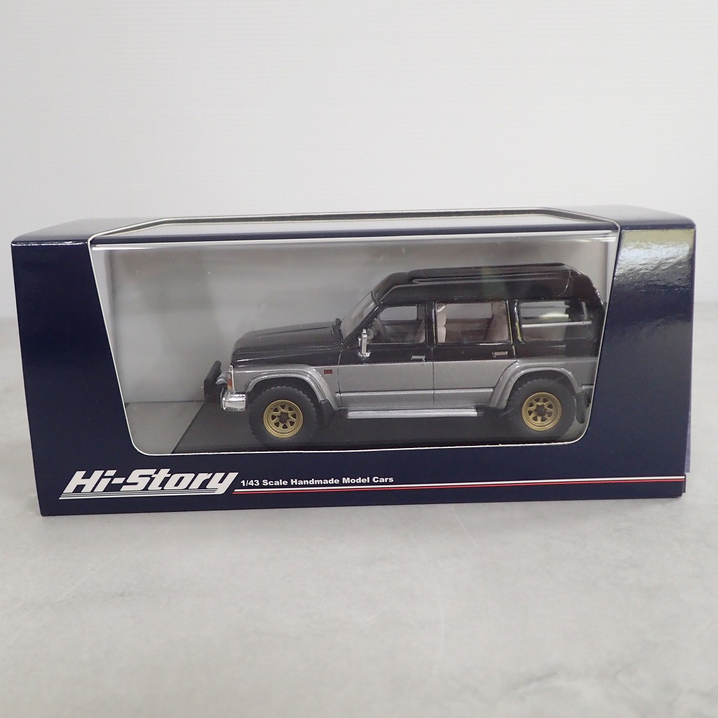 ハイストーリー 1/43 日産 サファリ (エクストラバン・ハイルーフ グランロード 1987) HS115BK ブラック/ダークグレ―M