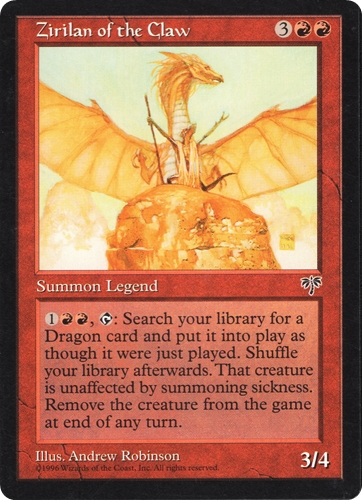 中古MTG【MIR】鉤爪のジィーリィーラン / Zirilan of the Claw《英》（MTG/マジック:ザ・ギャザリング）【管理:M1560A】