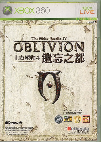 【中古ソフト】XBOX360｜The Elder Scrolls IV OBLIVION 海外版