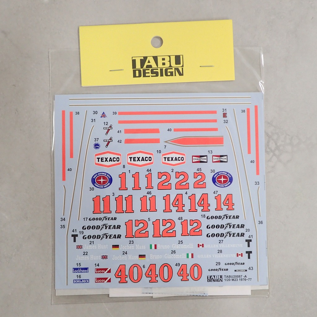 TABU DESIGN 1/20 M23 1976～77 フル デカール 20087 【未開封】