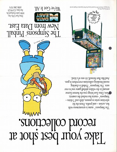 【中古チラシ】データイースト｜the simpsons pinball