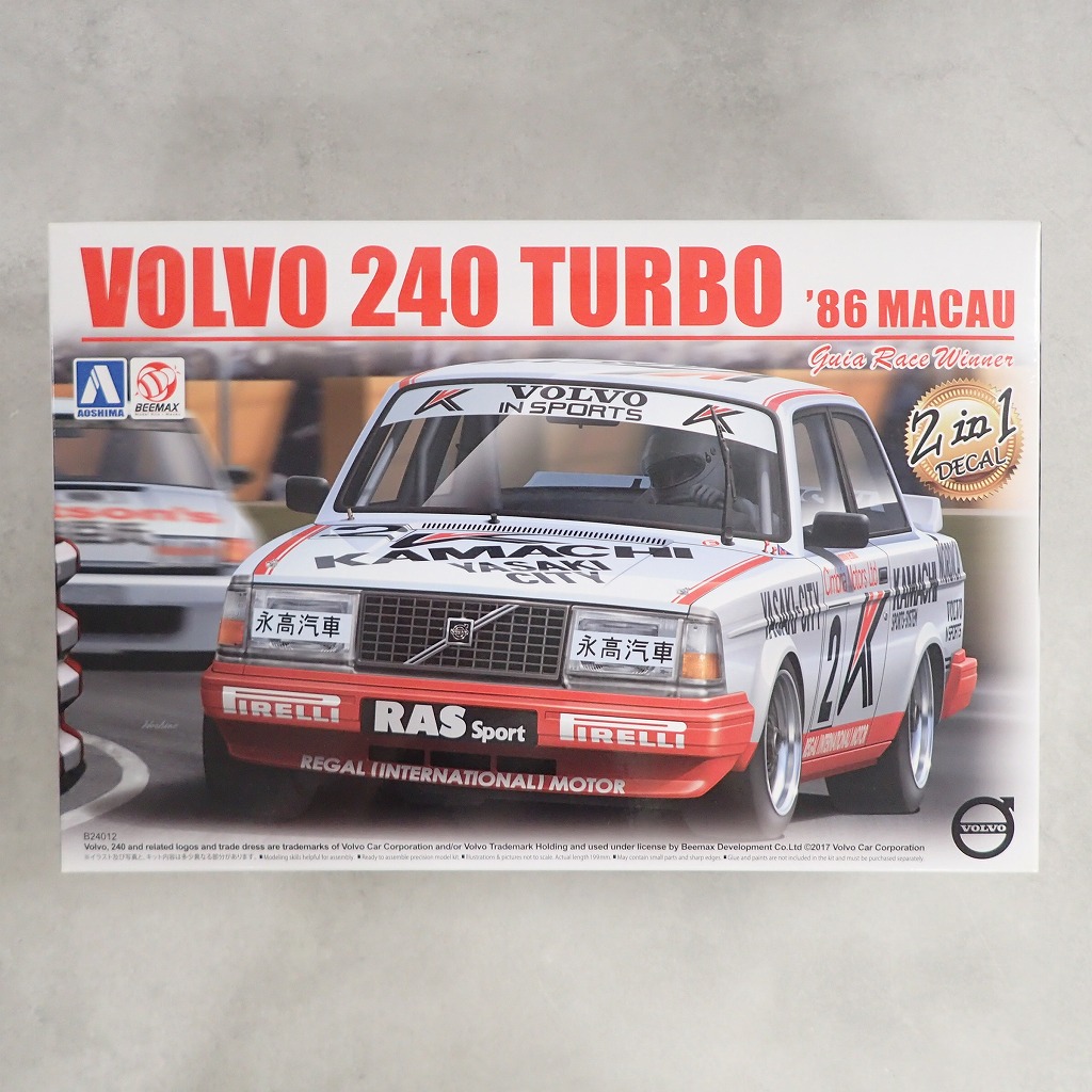アオシマ/BEEMAX 1/24 ボルボ 240 ターボ ’86 マカオギアレースウィナー仕様 No.16 B24012