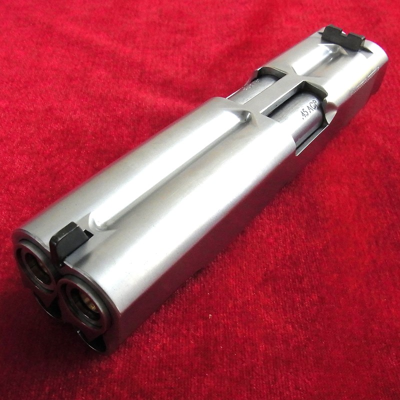 コルトガバメント M1911A1 ダブルバレル シルバー メタルスライド 無刻印