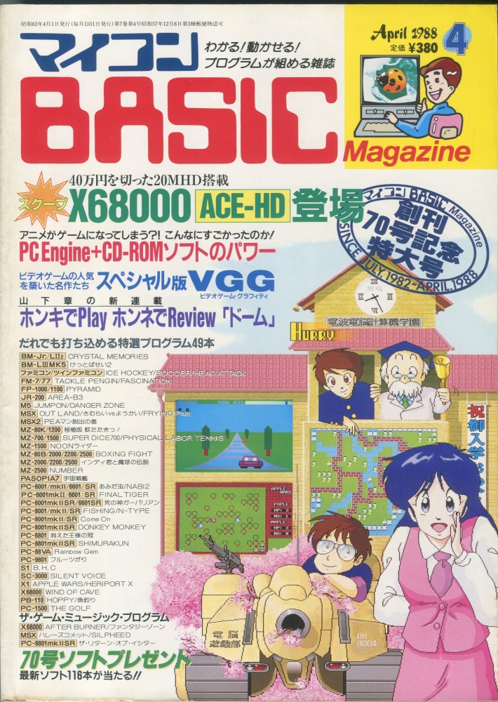 【中古書籍】マイコンBASICマガジン1988年4月号