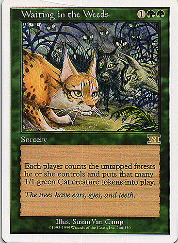 中古MTG【6ED】	草陰の待ち伏せ/Waiting in the Weeds《英》（MTG/マジック:ザ・ギャザリング）【管理:M0250】