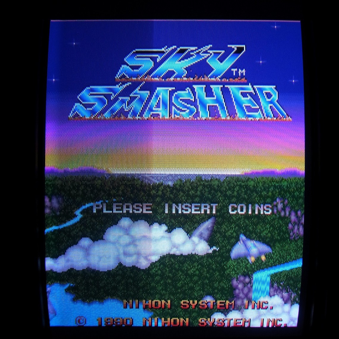 【中古アーケード基板】日本システム スカイスマッシャー SKY SMASHER インスト純正 動作確認済