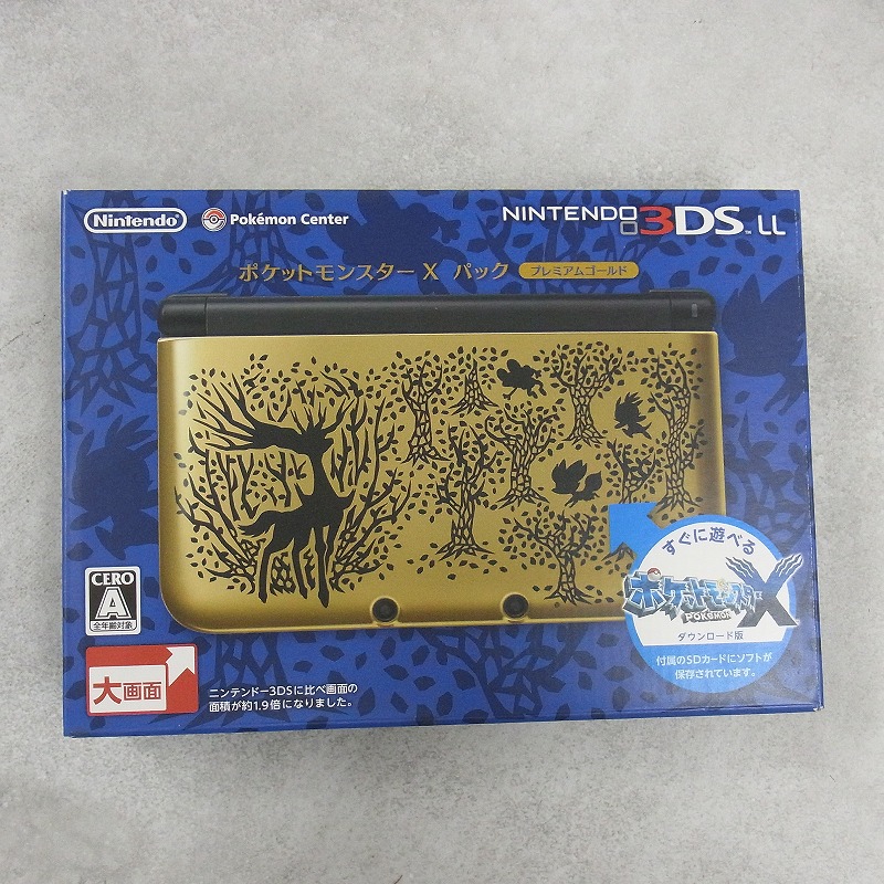 【店頭取扱品】【中古ハード】ニンテンドー3DSLL│ポケットモンスター X パック プレミアムゴールド
