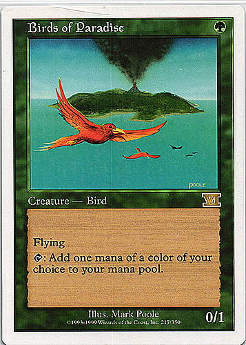 中古MTG【6ED】	極楽鳥/Birds of Paradise《英》（MTG/マジック:ザ・ギャザリング）【管理:M0254】