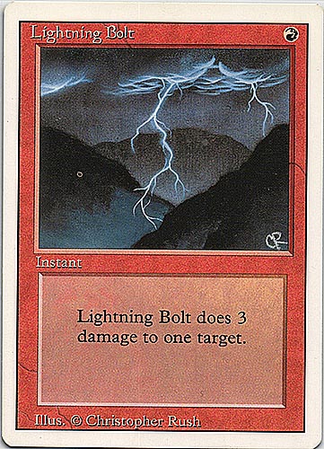 中古MTG【3ED】（印刷違い・白マルあり）稲妻/Lightning Bolt	《英》	（MTG/マジック:ザ・ギャザリング）【管理:M0307】