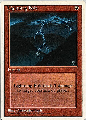 中古MTG【4ED】	稲妻/Lightning Bolt《英》（MTG/マジック:ザ・ギャザリング）【管理:M0306】