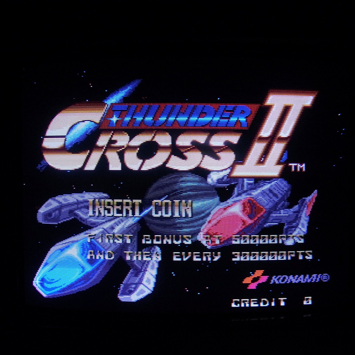 【中古アーケード基板】コナミ/KONAMI サンダークロスII THUNDER CROSS 2 イン取純正 動作確認済